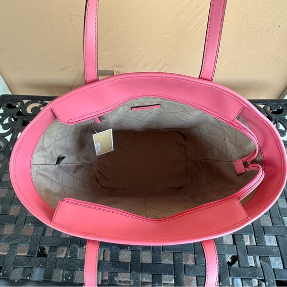 Michael Kors Kimber Large Bucket Shoulder Tote Bag Natural Tea Rose - Picture 7 of 12